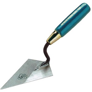 Jung Henkelmann Hamburger Putzkelle, 140 mm, mit blauem Griff für Maurer- und Putzarbeiten.