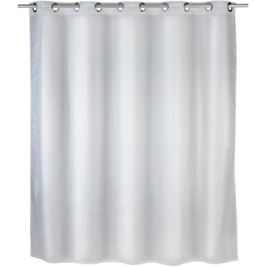 Weißer Wenko Duschvorhang Comfort Flex aus Polyester, 180x200 cm, mit Metallösen.