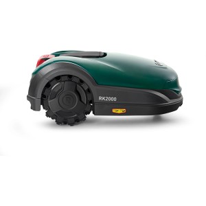 Robomow RK2000 Mähroboter für Rasenflächen bis 2.000 m², grüne Gehäusefarbe.