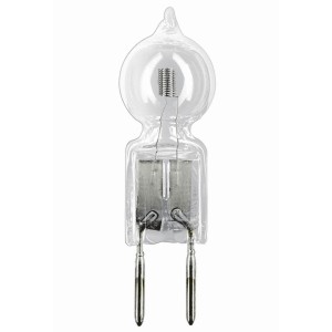 Osram Niedervolt-Halogenlampe GY6.35, 25W, warmweiß, klare Glasbirne.