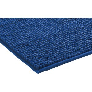 Blaue baliv Badematte aus Chenille, Teil eines Duschvorhang Sets mit Muster.