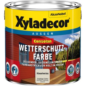 Dose Xyladecor Wetterschutzfarbe Consolan, Kieselweiß, seidenglänzend, 2,5 l.