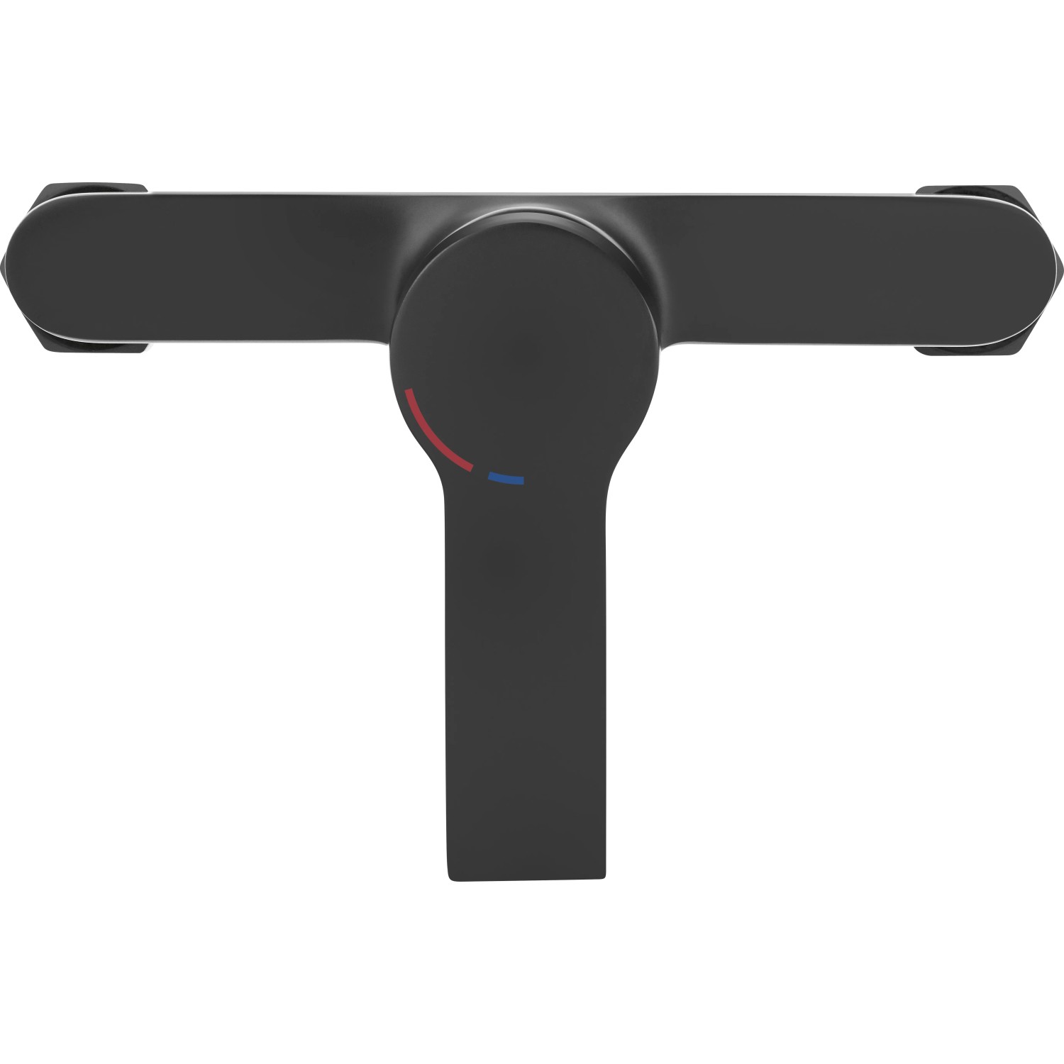 Schwarze, matte Duscharmatur Bisenzio Einhebel für Aufputzmontage.