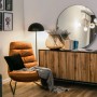 Selsey Sideboard Bello, schwarz/Wotan-Eiche, 154 cm, mit Lamellenfronten im Wohnzimmer. Modernes Sideboard mit Stauraum.