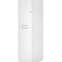 Respekta Hochschrank Clara, 200 cm hoch, weiß matt, mit zwei Türen und Relinggriffen.