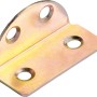 Gelb verzinkter Spanplattenwinkel, 40x19 mm, mit Löchern zur Befestigung.