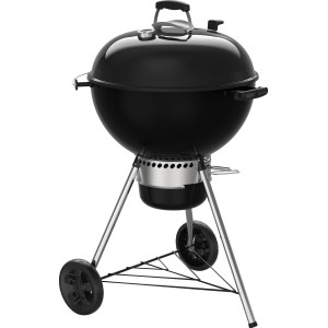 Schwarzer Weber Holzkohle Kugelgrill Master-Touch GBS E-5750 mit Deckel und Rädern.