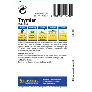 Kiepenkerl Thymian mehrjährig, aromatische Kräutersamen für Garten und Küche.