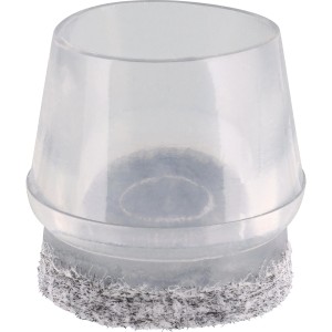 Wagner Kappen-Set, 4-tlg., transparent/grau, Ø 19-22mm, für Möbelbeine mit Filzgleiter.