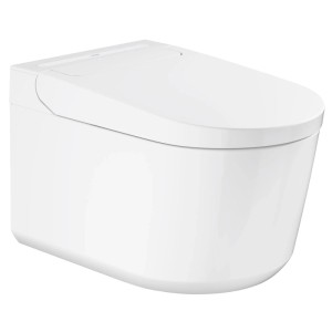 Grohe Sensia Dusch-WC in Weiß für Wandmontage. Modernes, wandhängendes WC mit geschlossener Brille.