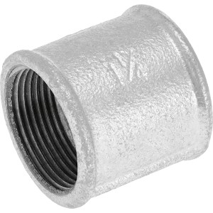 LUX Fitting 38,9 mm aus Temperguss, Muffe mit Innengewinde für verzinkte Rohre.