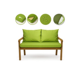 Setgarden Bankkissen-Set Lemon für 2-Sitzer Gartenbank, 110x50 cm + 2 Rückenkissen.