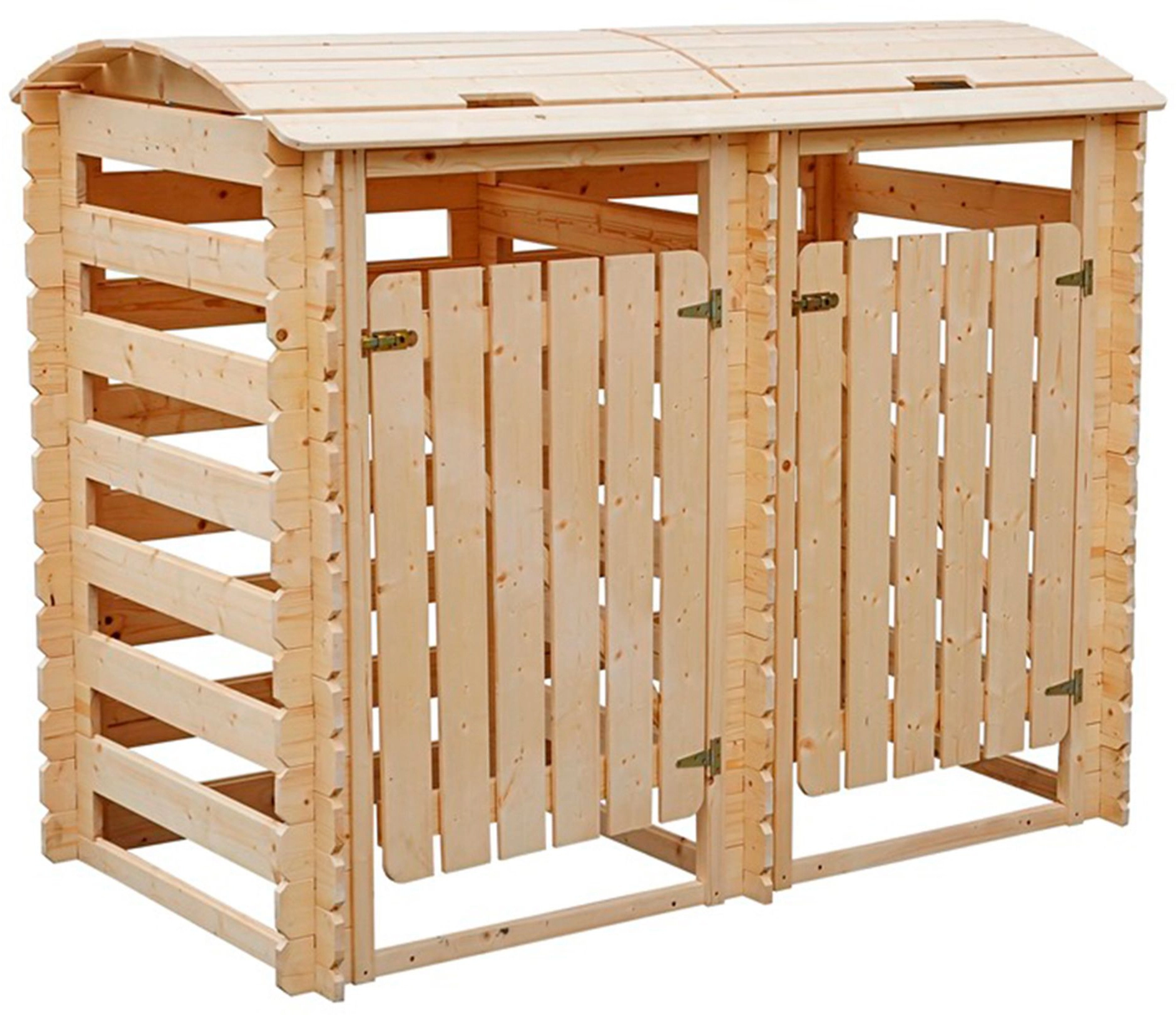 Timbela Mülltonnenbox Holz M6051 für 2 Behälter kaufen bei OBI