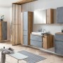 Held Möbel Badmöbel-Set Ancona: Hängeschrank in Betongrau und Wotaneiche, modernes Design.