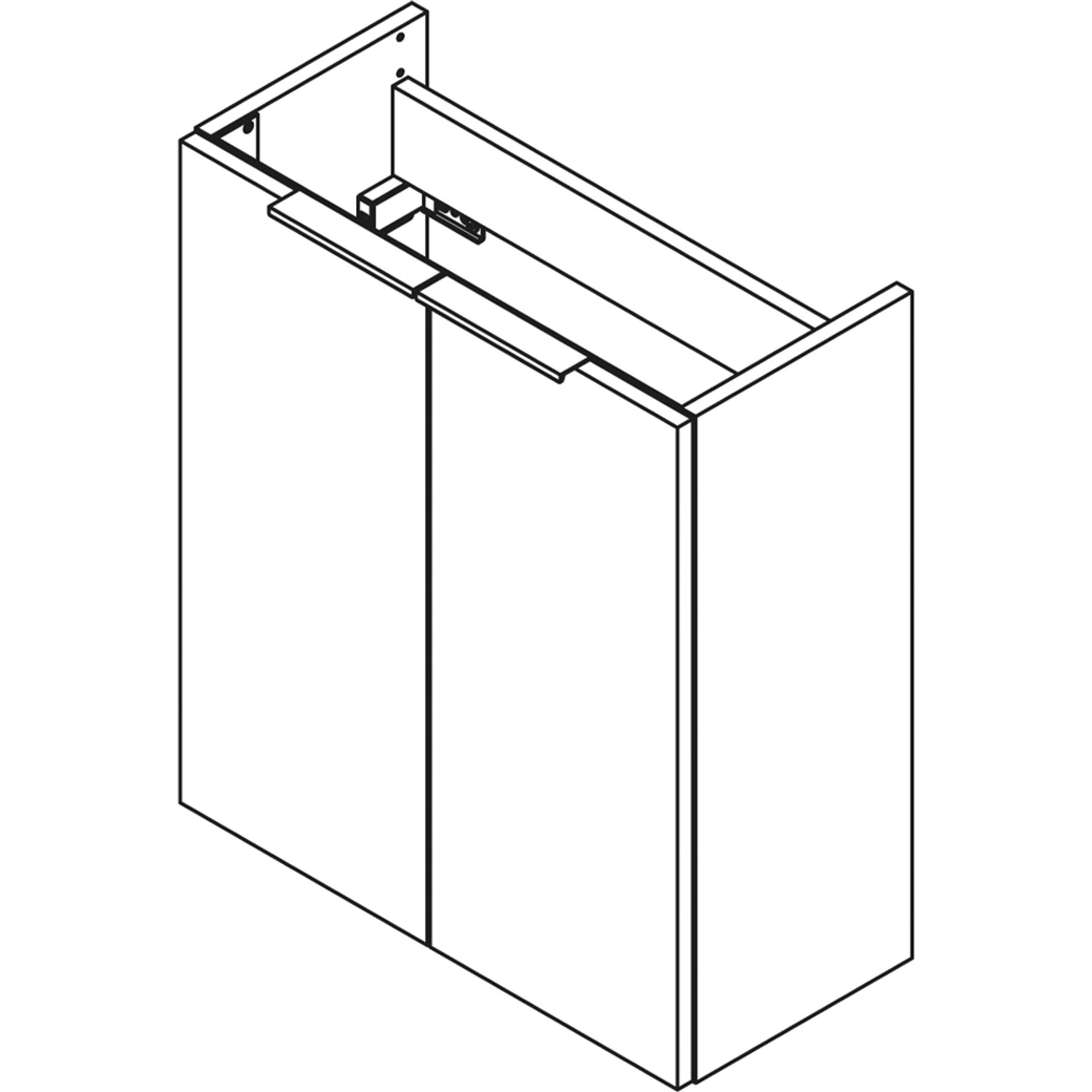 Fackelmann Mini-Waschtischunterschrank SBC, Cubanit Grau, 52x60x24cm, für kleine Bäder.