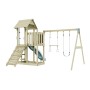 PolarPlay Spielturm Uppsala mit Schaukel, Rutsche und Trapezstange Eisblau.