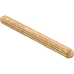 Hettich Holzdübel, Ø 6 mm, 60 mm lang, aus Buchenholz, geriffelte Oberfläche, 10 Stück