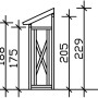 Technische Zeichnung: Skan Holz Holzunterstand Paul 1, Maße 240x88 cm, Kaminholzregal