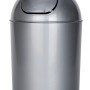 Wenko Schwingdeckeleimer Economic, grau, aus Kunststoff, ideal für Bad und WC.