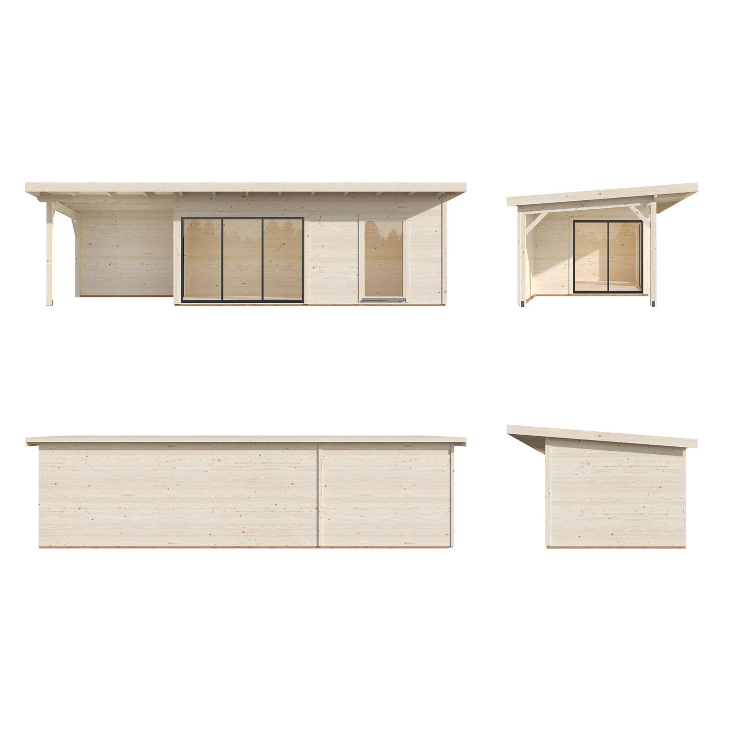 Palmako Gartenhaus Andrea Slide Plus 898 x 300 cm Hellgrau-Anthrazit ...