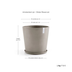 Ecopots Pflanztopf Amsterdam Taupe 50 cm x 43,8 cm
