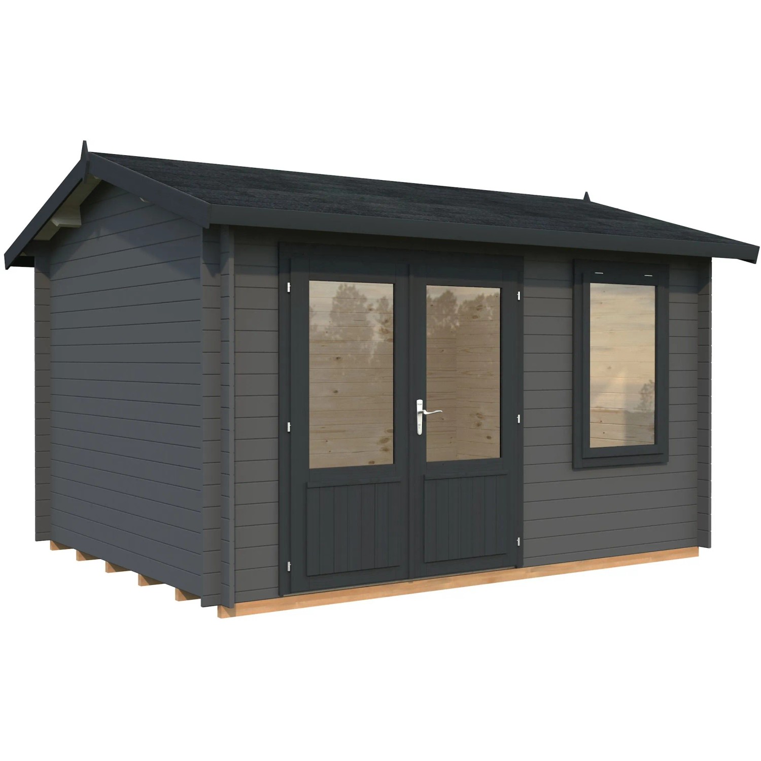 Palmako Gartenhaus Iris 360 x 276 cm Lackiert Grau-Anthrazit FSC®_2