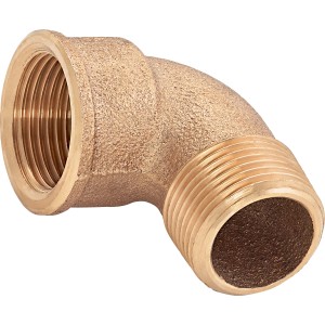 Gewinde-Winkel aus Rotguss, 24,1/26,4 mm, für Sanitär- und Heizungsinstallation.