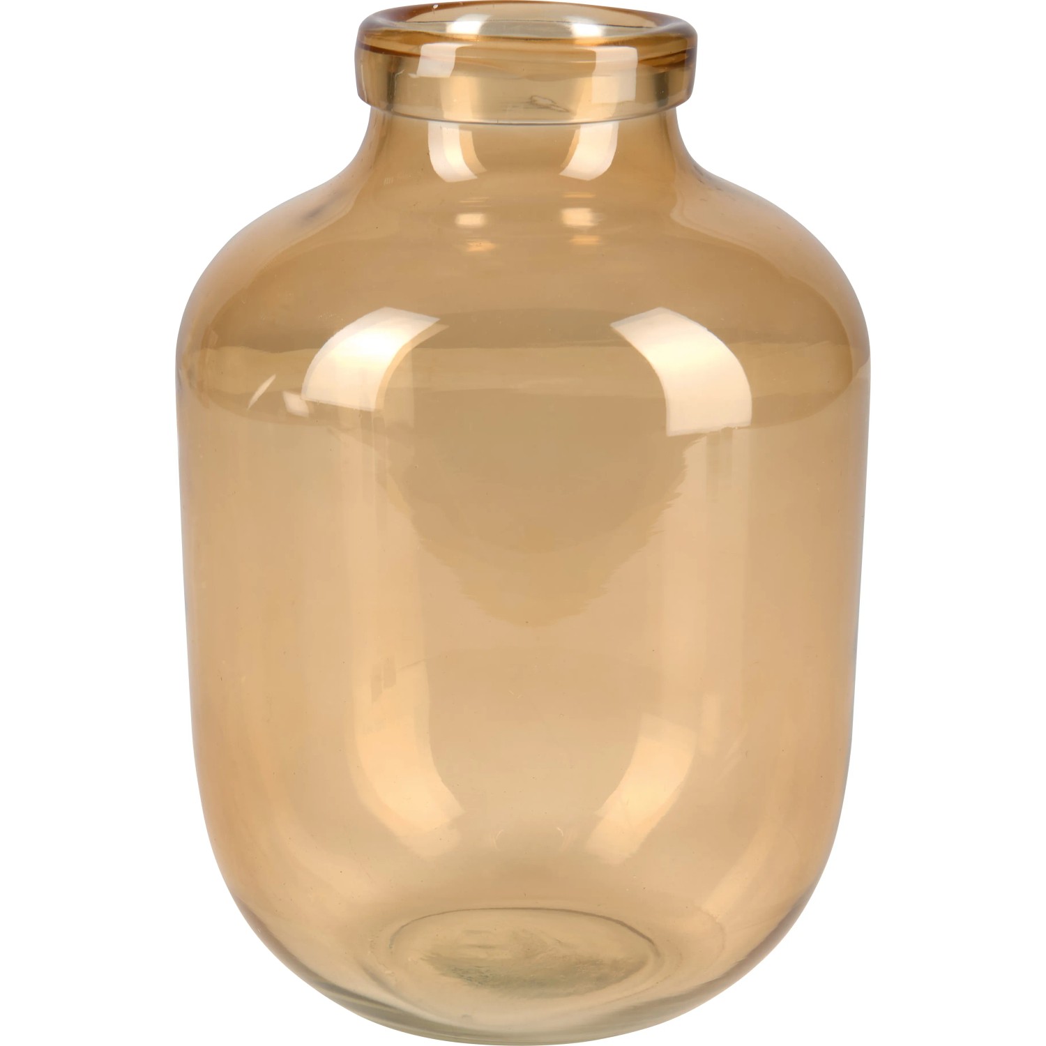 Gelbe Glas Vase Safari Lodge, 22 cm hoch, Ø 16 cm. Dekorative Blumenvase für den Innenbereich.