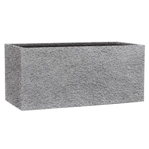 Eckiger, grauer Pflanzkübel RockLine Hamilton in Granit-Optik, 60 cm.