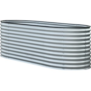 Floraworld Hochbeet Welle 240 cm x 80 cm x 82 cm Silber