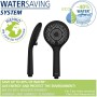 Wenko Brauseset Watersaving Schwarz mit Handbrause und Duschkopf, wassersparend.