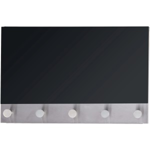 Wenko Magnetische Garderobe Black mit 5 Haken und Memoboard, 30x19cm.