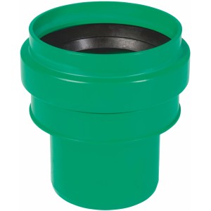 Grüner KG2000 US Anschluss DN/OD 125 für Steinzeugrohr-Spitzende. Übergangsstück für Abwasserrohre.