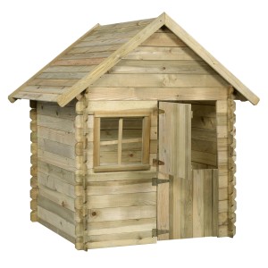 SwingKing Spielhaus Louise Deluxe aus FSC-Holz mit Fenster und Tür.