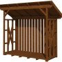 Holzunterstand Lars 2 aus Douglasie in Nussbaum, Kaminholzregal mit Dach für ca. 4 m³ Holz.