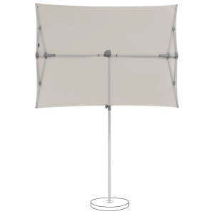 Suncomfort by Glatz Marktschirm, 140 cm, Light Grey, mit Handöffner. Rechteckiger Sonnenschirm.