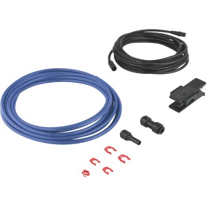 Grohe Blue Verlängerungsset mit Kabel, Schlauch, Schlauchschneider, Clips und Adapter.
