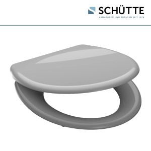 Schütte WC-Sitz Grey Duroplast mit Absenkautomatik und Schnellverschluss.