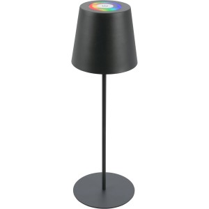 Anthrazitfarbene Brilo Akku-Tischleuchte RGB/W, eine moderne Außen-Dekoleuchte.