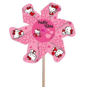 Rosa Happy People Windmühle Hello Kitty, 15 cm, mit Hello Kitty Motiven.