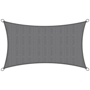 Rechteckiges, anthrazitfarbenes Sol Royal Sonnensegel 200x400cm aus HDPE-Gewebe.