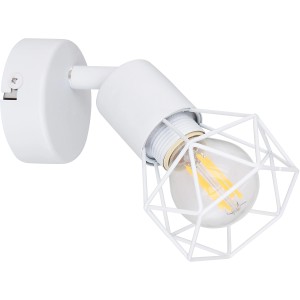 Weißer Globo Spot Xara I mit E14 Fassung und beweglichem Metallkäfig.