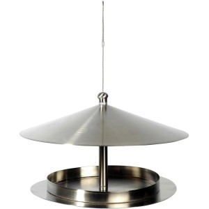 Rundes Edelstahl-Futterhaus zum Aufhängen von Dobar, modernes Design für Wildvögel.