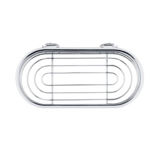 WENKO Wandablage Trestina aus Edelstahl, Drahtkorb für Badutensilien in Chrom-Optik.