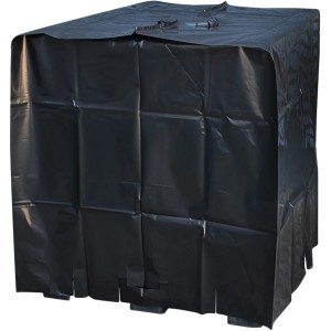 Schwarze UV-Schutzfolie für einen 1000 l IBC-Tank, Zubehör für Regentonnen.