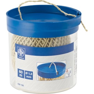 LUX PP-Schnur, 60 m, beige, im Spender mit Schneidmesser für vielseitige Anwendungen.