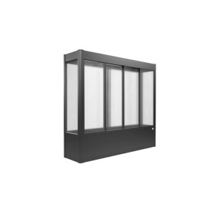 Modernes Biohort Gewächshaus Florentina Mini, dunkelgrau-metallic, mit transparenten Wänden. Ideal als Aufsatz für Hochbeete.