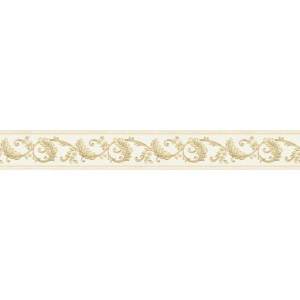 A.S. Création Borte selbstklebend Barock 5 m x 8 cm Gold-Weiß