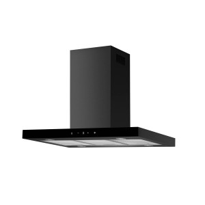 Respekta Inselhaube Cara mit Glasfront 65 cm x 89,5 cm x 60 cm Schwarz