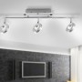 Moderne, 3-flammige LED Deckenleuchte Sileda von Paul Neuhaus, Aluminium matt.